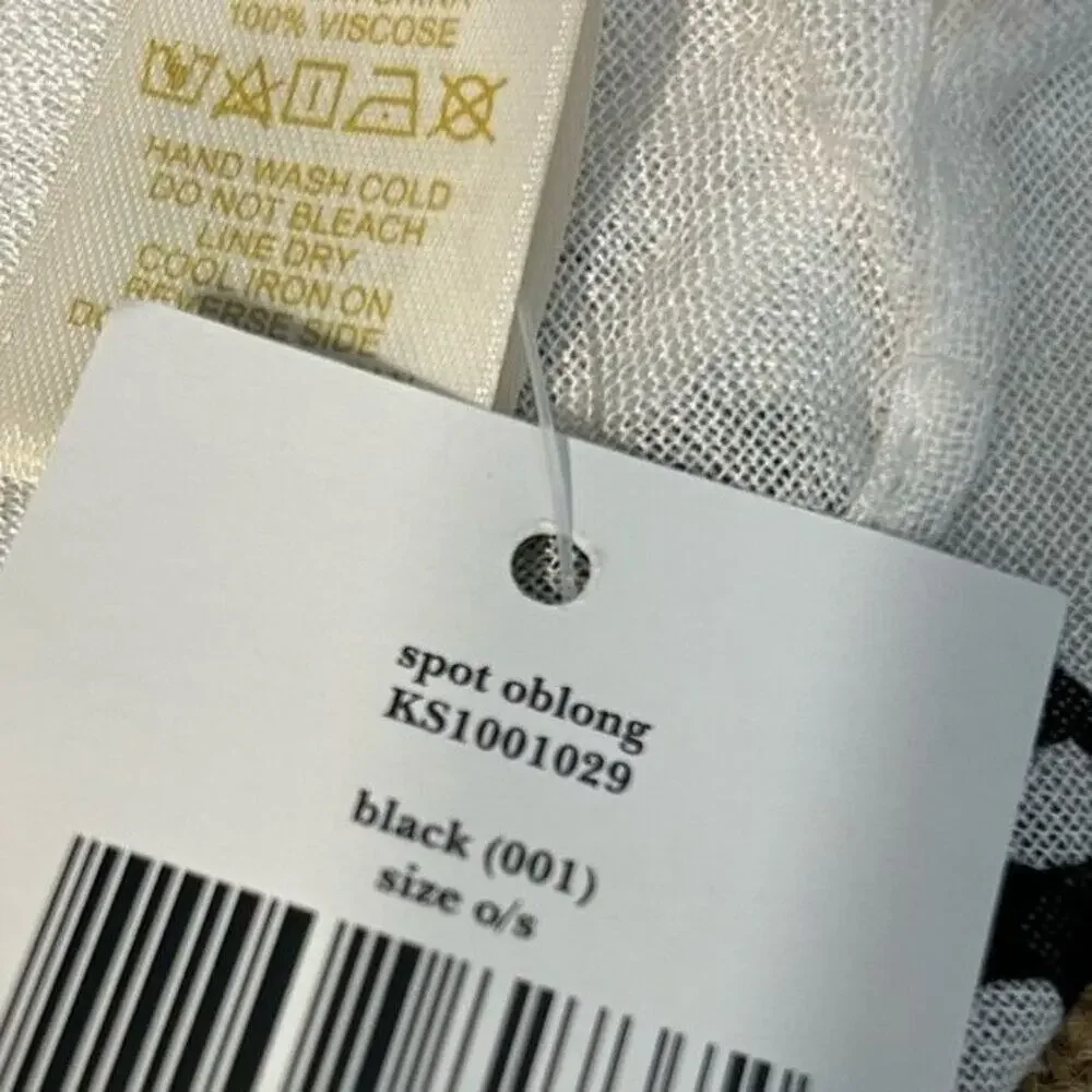 Kate Spade Black Spots Signature New York Scarf Oblong New